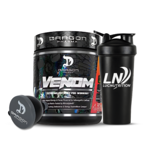 Pre-Entreno Venom Dragon Pharma 40 serv - Fruit Punch + Shaker + Embudo Dragon Pharma